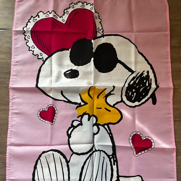 Peanuts Valentines Decorative Flag Snoopy and Woodstock Pink - Picture 4 of 6